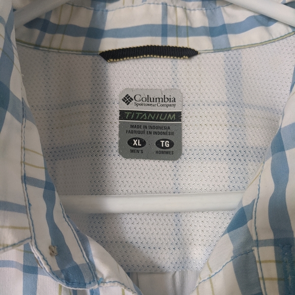 Columbia Men's Titanium Plaid Short Sleeve Button Down Untucked Shirt XL - Picture 3 of 6